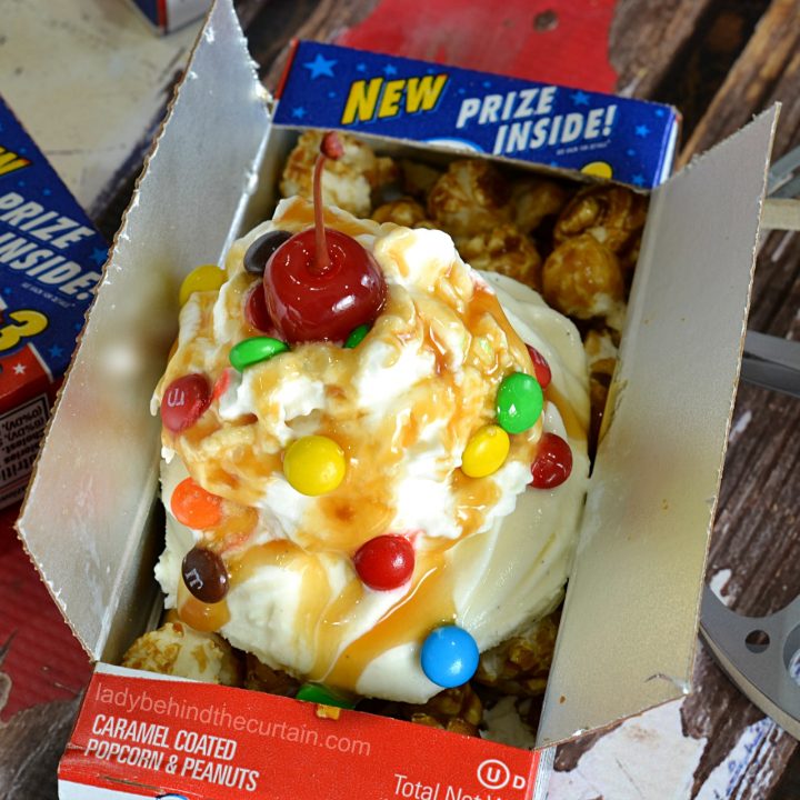 Cracker Jack Ice Cream Sundae