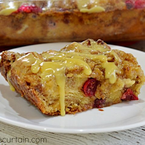 Cranberry Orange Sweet Roll Bread Pudding