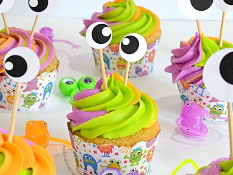 Double Vanilla Monster Party Cupcakes
