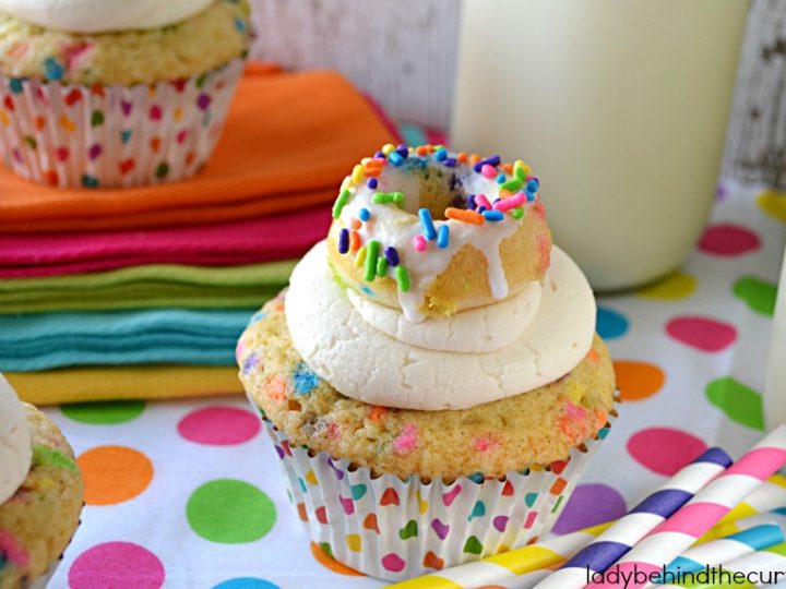 Image for Funfetti Almond Cherry Donut Cupcakes
