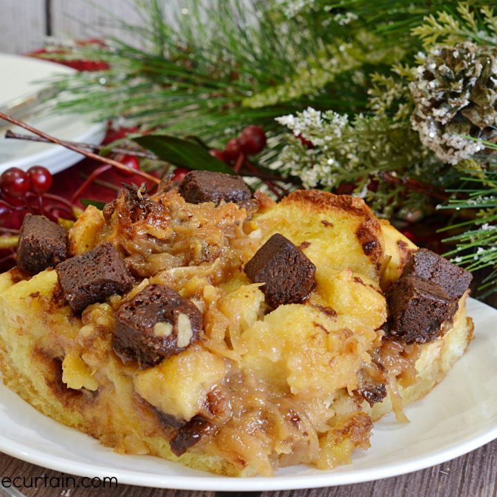 German Chocolate Cake Bread Pudding