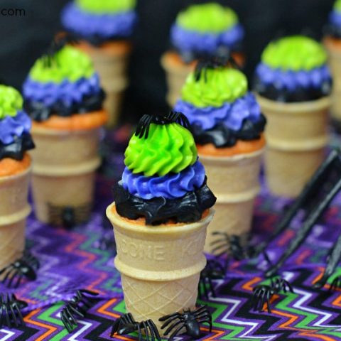 Halloween Orange Cream Mini Cone Cupcakes