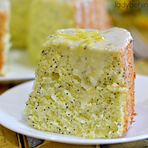 Lemon Poppy Seed Angel Cake