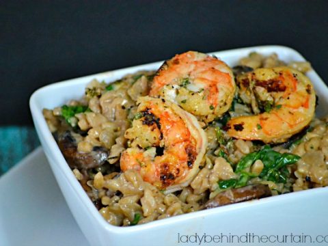 Marsala Risotto with Herbed Shrimp