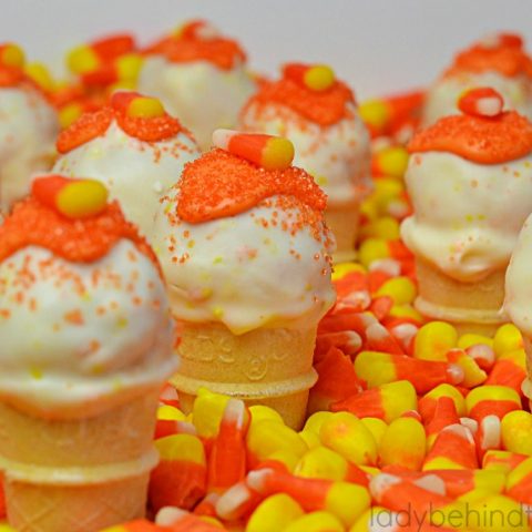 Mini Candy Corn Pinata Cake Pop Cones