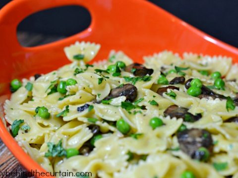 Mushroom and Pea Farfalle