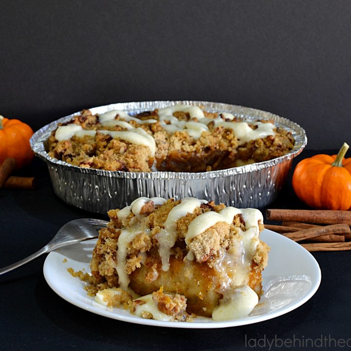 Pumpkin Butter Cinnamon Roll Crumble