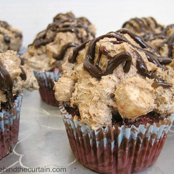 Red Velvet Rocky Road Cupcakes