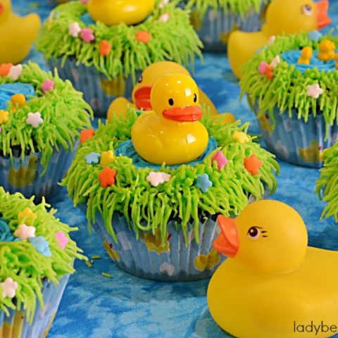 Rubber Duckie Pond Baby Shower Cupcakes