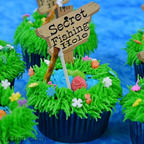 Secret Fishing Hole Devil’s Food Cupcakes