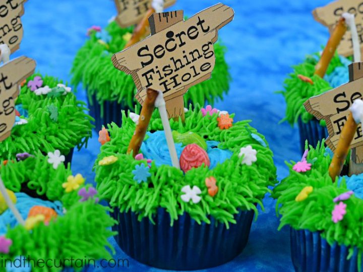 Secret Fishing Hole Devil’s Food Cupcakes
