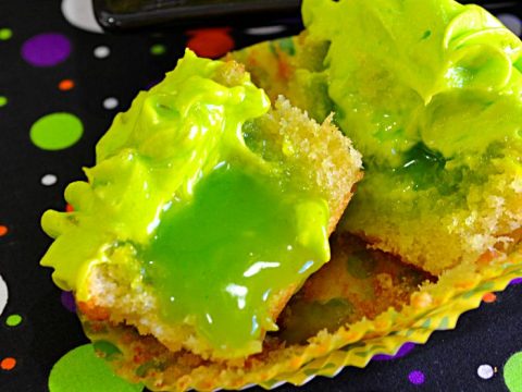 Image for Slime Filled Coconut Lime Halloween Cupcakes