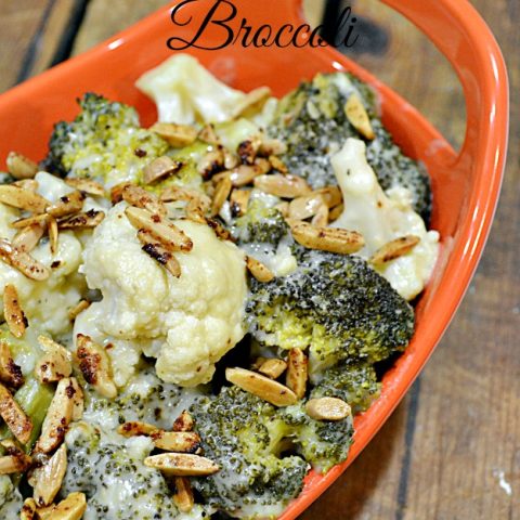 Slow Cooker Cheesy Cauliflower and Broccoli