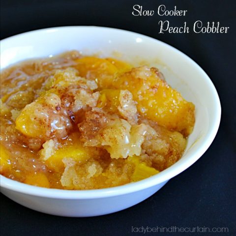 Slow Cooker Peach Cobbler