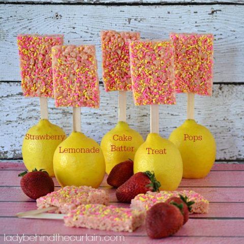 Strawberry Lemonade Cake Batter Treat Pops