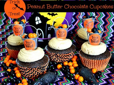Image for Trick or Treat Halloween Peanut Butter Chocolate Cupcakes
