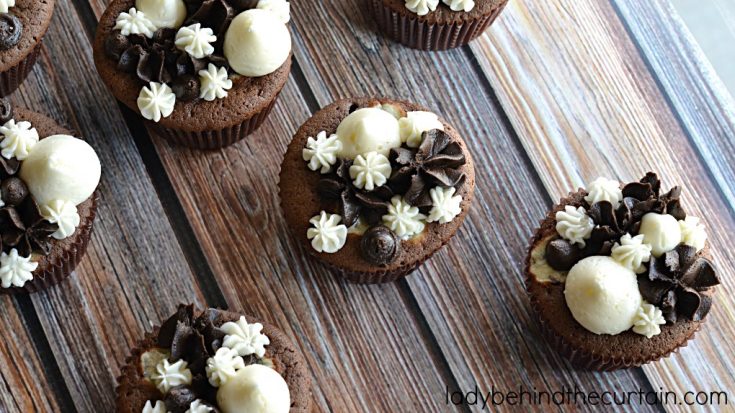 Triple Chocolate Fudge Cupcakes