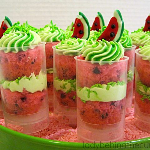 Watermelon Poke Cupcakes