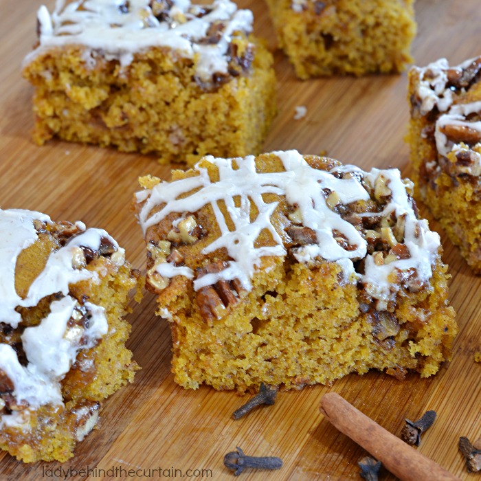 Caramel Pecan Pumpkin Bars