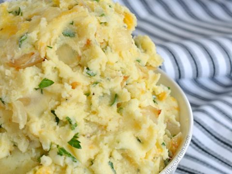 Caramelized Onion and Cheddar Mashed Potatoes