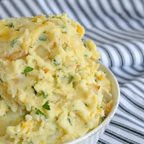 Caramelized Onion and Cheddar Mashed Potatoes