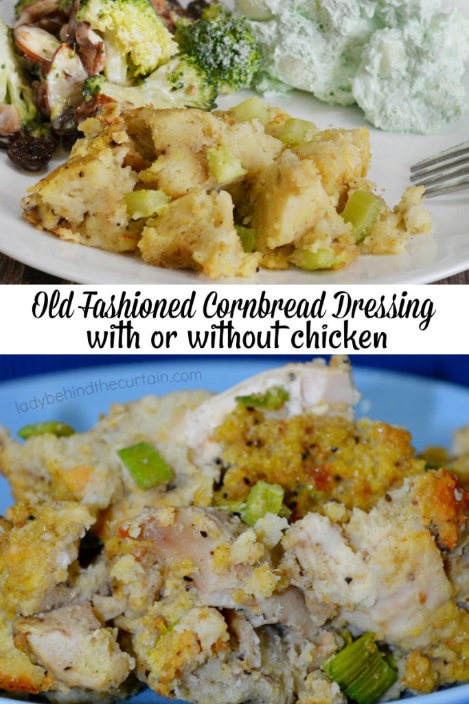 Old Fashioned Cornbread Dressing with or without Chicken
