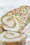 White Christmas Vanilla Swiss Cake Roll