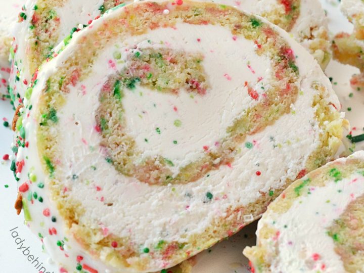 White Christmas Vanilla Swiss Cake Roll