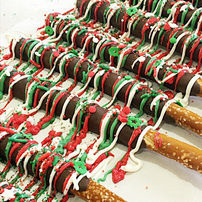 Dark Chocolate Christmas Decorated Pretzels