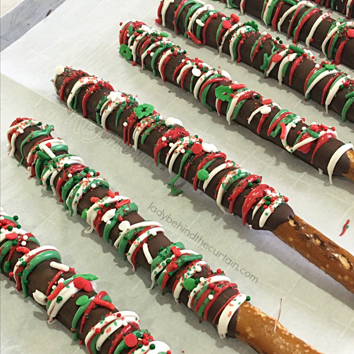 Dark Chocolate Christmas Decorated Pretzels