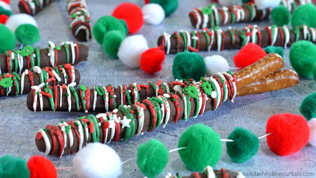 Dark Chocolate Christmas Decorated Pretzels