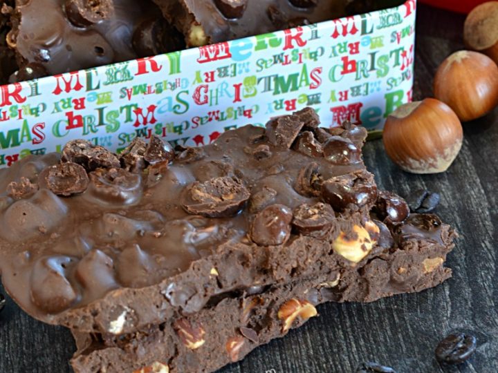 Hazelnut Coffee Flavored Dark Chocolate Bark