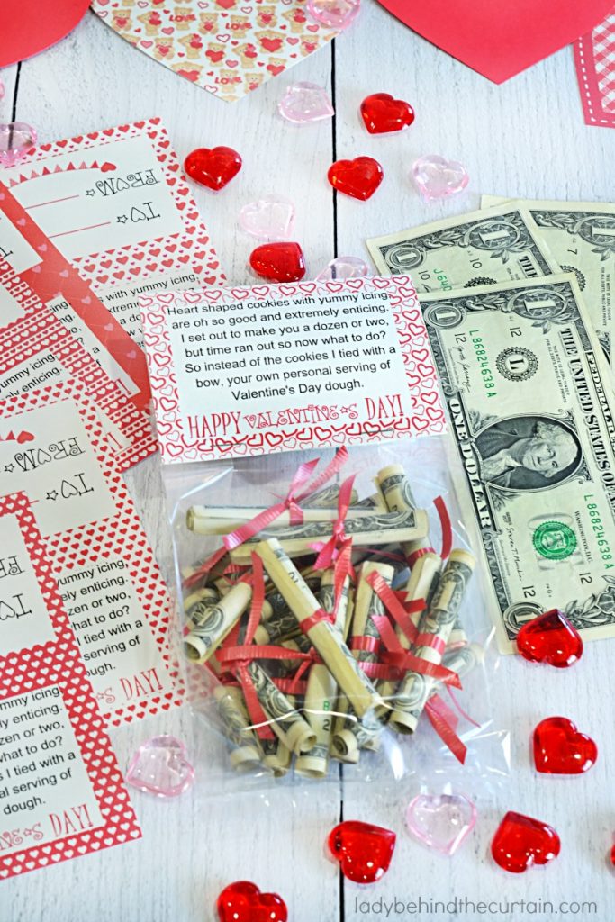 Download Valentine S Day Dough Money Gift For Kids Gift Bag Topper