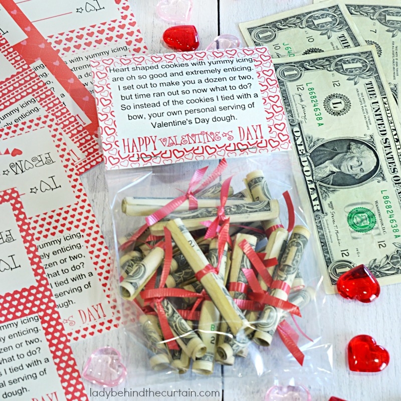 Download Valentine S Day Dough Money Gift For Kids Gift Bag Topper