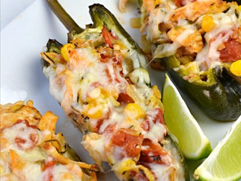 Chicken Filled Poblano Peppers