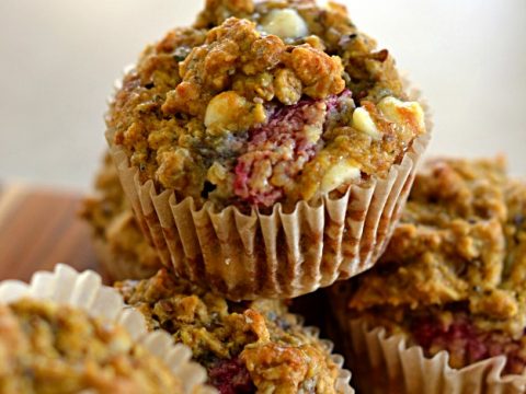 Light Raspberry White Chocolate Chip Muffins