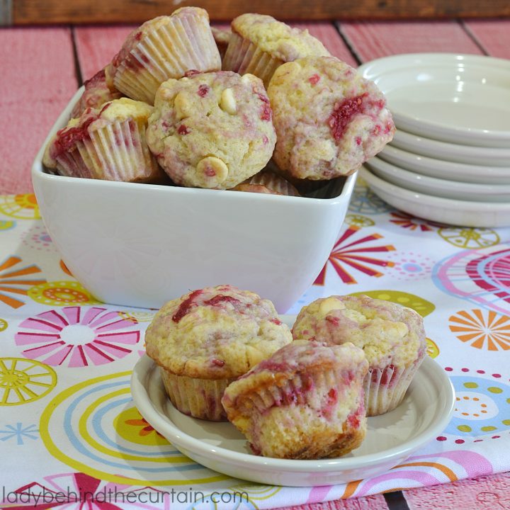 White Chocolate Raspberry Mini Muffins