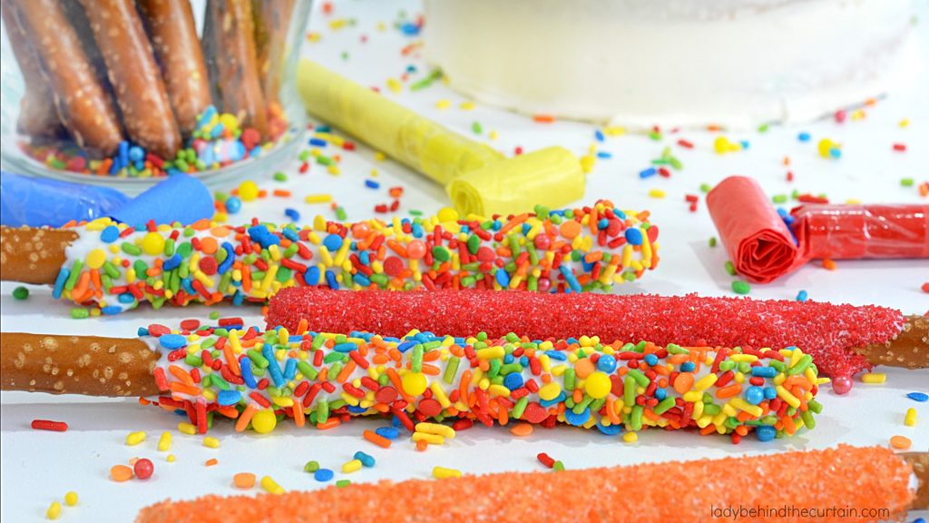 Birthday Cake Decorated Pretzels