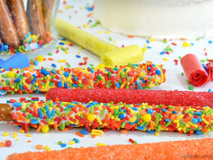Birthday Cake Decorated Pretzels