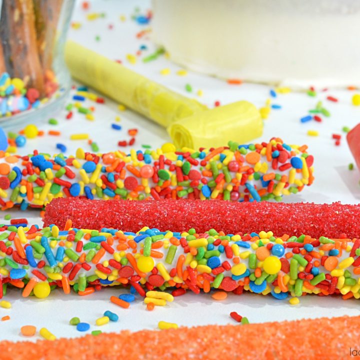 Birthday Cake Decorated Pretzels