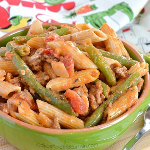 Light Red Pepper and Beef Pasta