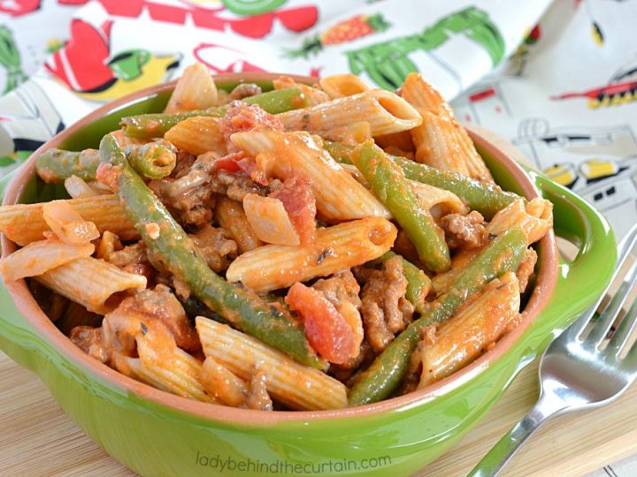 Light Red Pepper and Beef Pasta