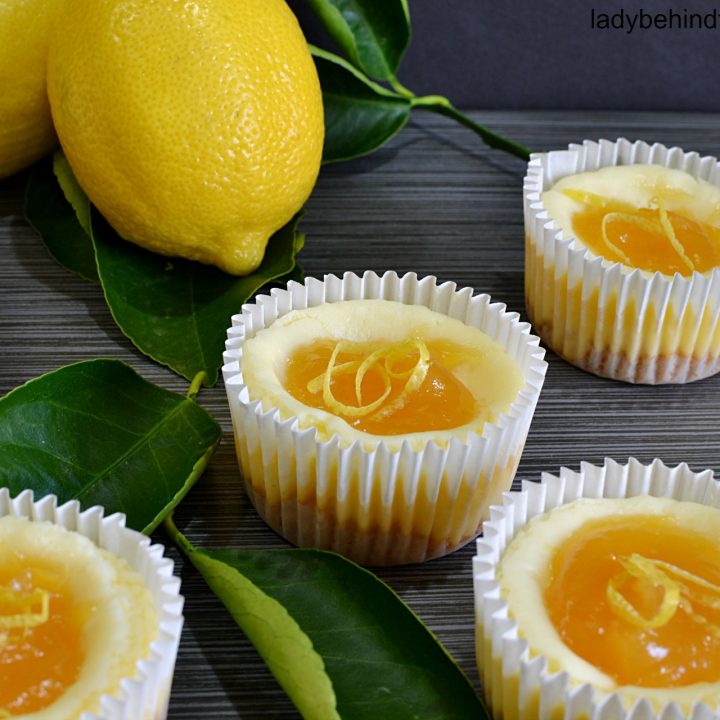 Semi Homemade Mini Lemon Glazed Cheesecakes