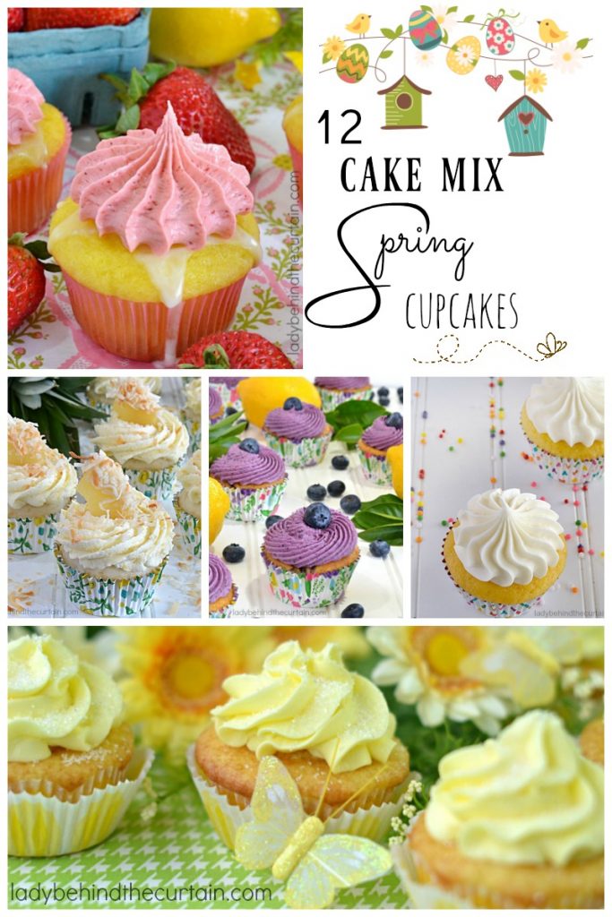 12 Cake Mix Spring Cupcakes