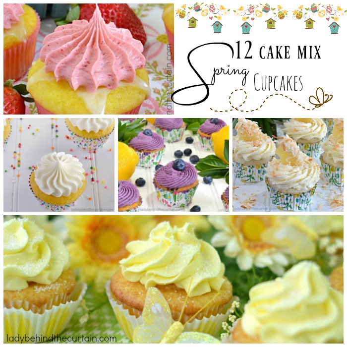 12 Cake Mix Spring Cupcakes