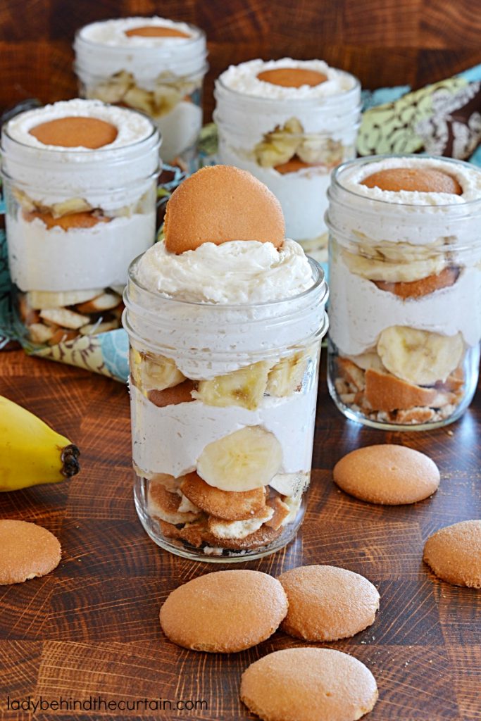 Vanilla Mousse Banana Dessert in a Jar