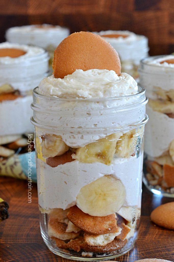 Vanilla Mousse Banana Dessert in a Jar