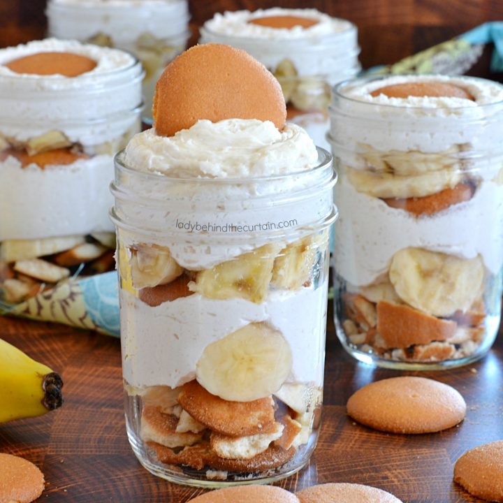 Vanilla Mousse Banana Dessert in a Jar