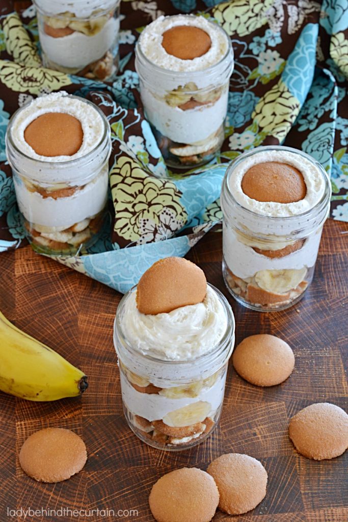 Vanilla Mousse Banana Dessert in a Jar