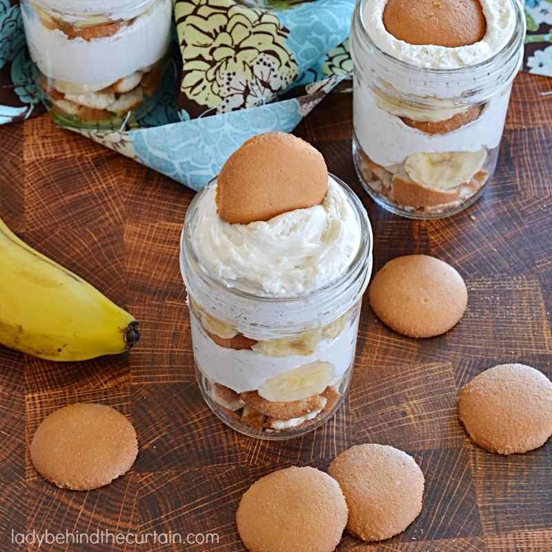 Vanilla Mousse Banana Dessert in a Jar